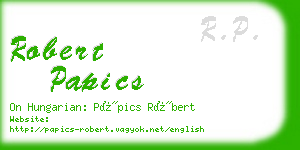 robert papics business card